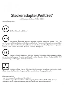 Basic Nature Steckeradapter Welt Set