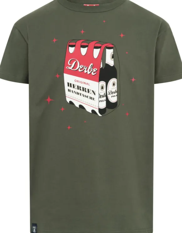 Derbe T-Shirt Herrenhandtasche rot weiß