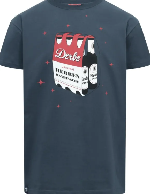 Derbe T-Shirt Herrenhandtasche rot weiß