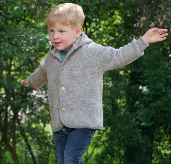 Engel Baby Jacke mit Kapuze Wollfleece