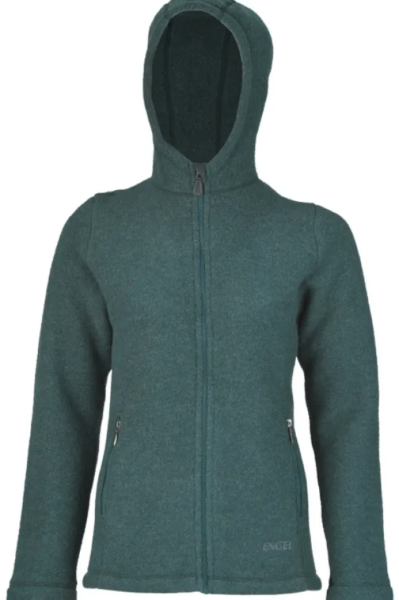 Engel Jacke mit Kapuze Merino Wollfleece Damen