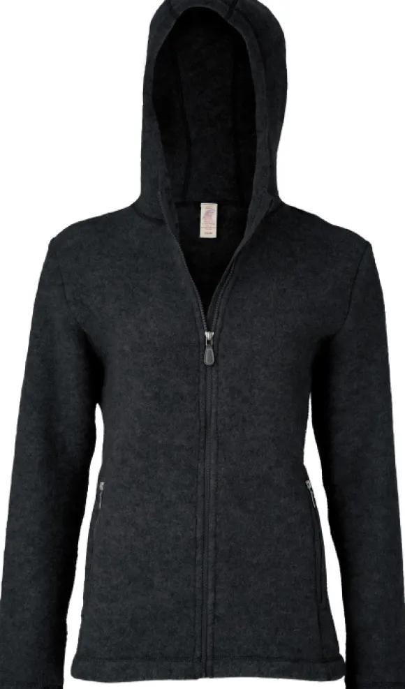 Engel Jacke mit Kapuze Merino Wollfleece Damen