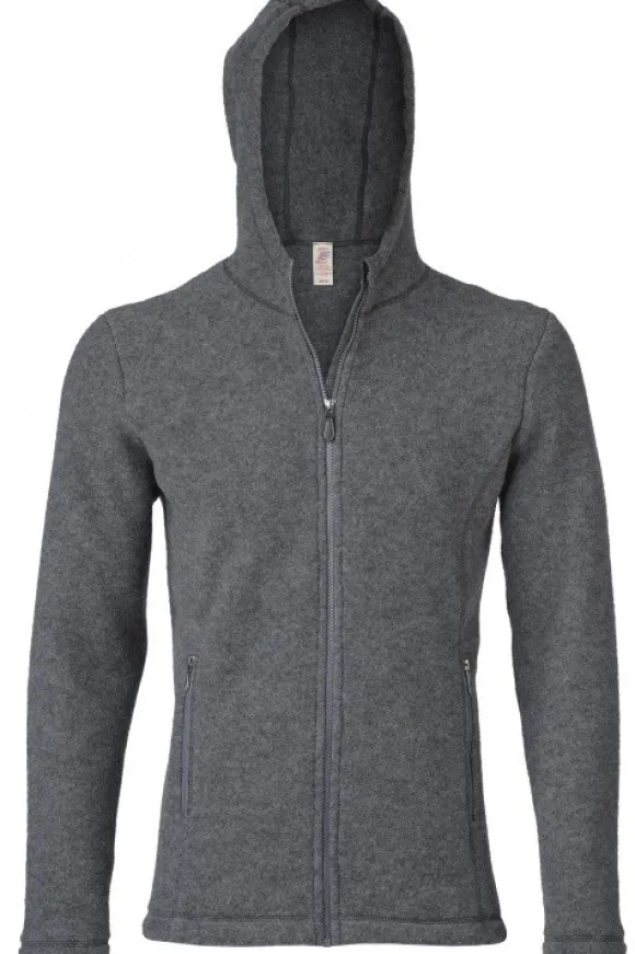 Engel Jacke mit Kapuze Merino Wollfleece