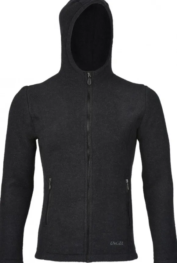 Engel Jacke mit Kapuze Merino Wollfleece
