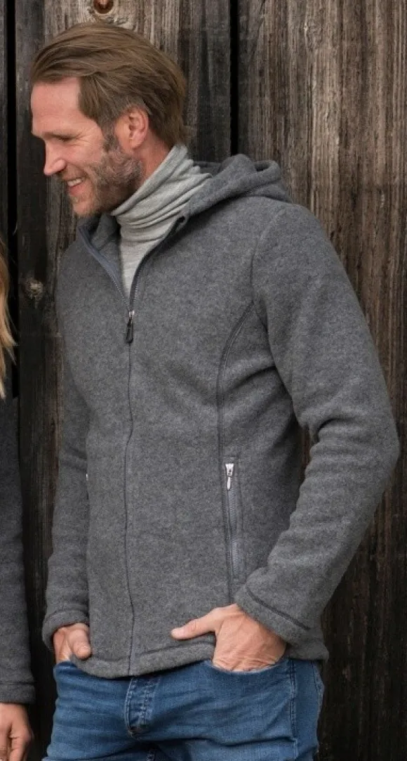 Engel Jacke mit Kapuze Merino Wollfleece