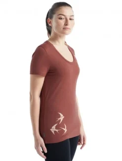 Icebreaker Tech Lite II SS Scoop Tee Swarming Shapes Women