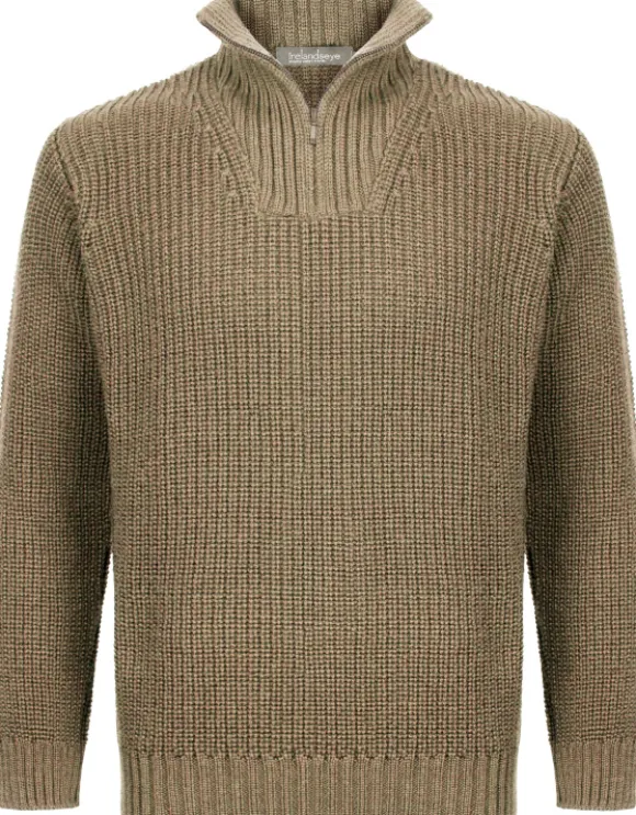 IrelandsEye Reefer Ribbed Zip Neck Sweater Men