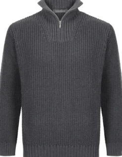 IrelandsEye Reefer Ribbed Zip Neck Sweater Men