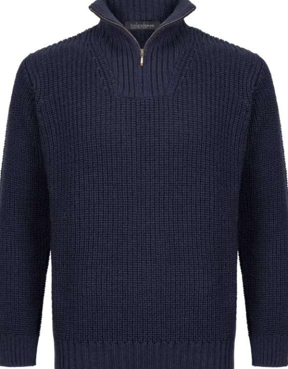 IrelandsEye Reefer Ribbed Zip Neck Sweater Men