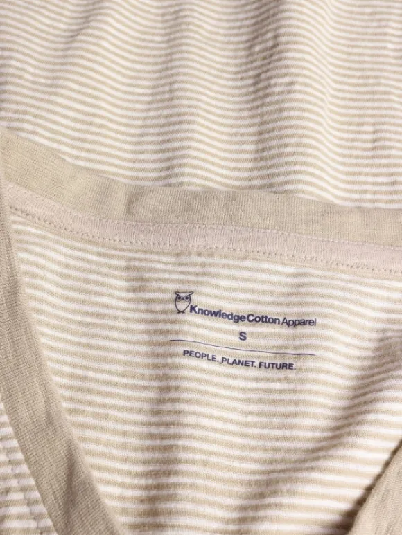 KnowledgeCotton Apparel Striped V-Neck T-Shirt Women