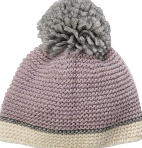 Leuchtfeuer Strickmütze Alpaka mit Bommel