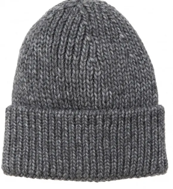 Leuchtfeuer Strickmütze mit Umschlag mit Alpaka Uni