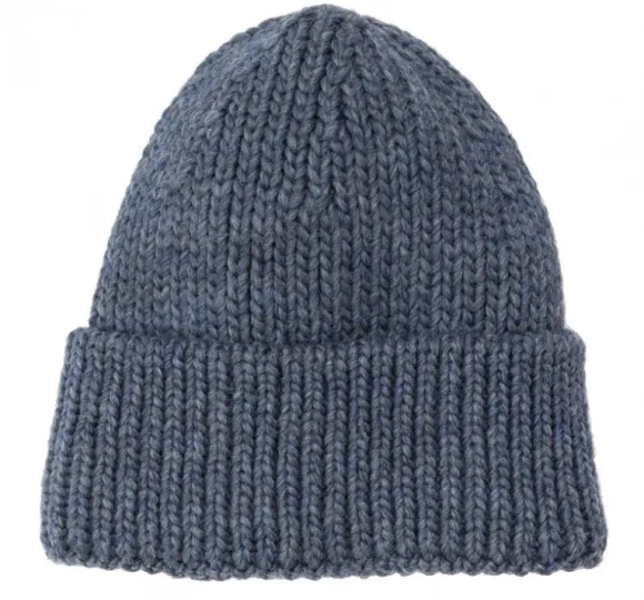 Leuchtfeuer Strickmütze mit Umschlag mit Alpaka Uni
