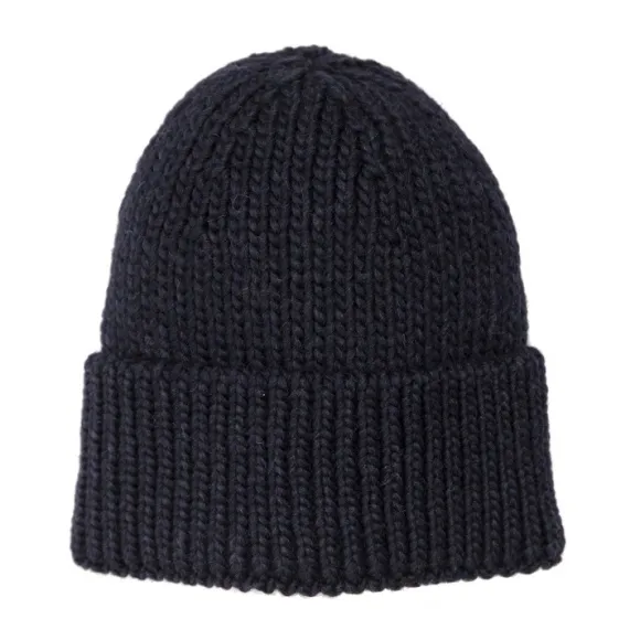 Leuchtfeuer Strickmütze mit Umschlag mit Alpaka Uni